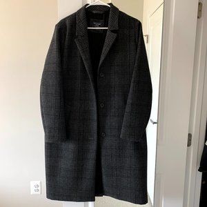 Abercrombie & Fitch Plaid Wool Dad Trench Coat
